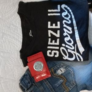 J Crew Graphic Tee in Charcoal "Seize the Day"